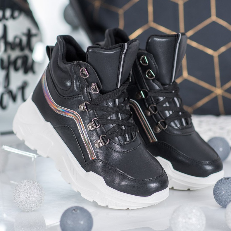 Ideal Shoes Botas de moda negro 1 Ideal Shoes Botas de moda negro 1