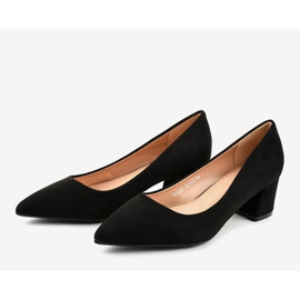 Zapatos de tacón de ante negro en el poste FM1089 3