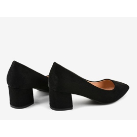 Zapatos de tacón de ante negro en el poste FM1089 4