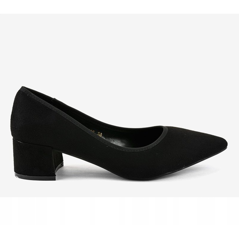 Zapatos de tacón de ante negro en el pilar L436 2