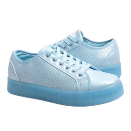 Zapatillas de mujer creepers azules F-2969 3