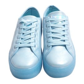 Zapatillas de mujer creepers azules F-2969 4