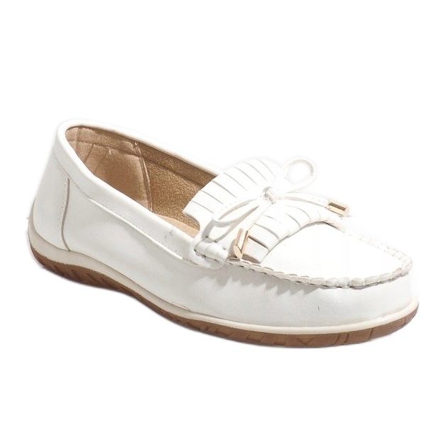 Mocasines bailarinas flecos blancos MDM126 1
