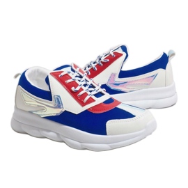 Deportivas blancas de mujer W-3112 blanco azul multicolor 3