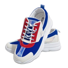 Deportivas blancas de mujer W-3112 blanco azul multicolor 4