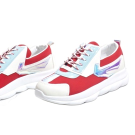 Deportivas blancas de mujer W-3112 blanco rojo multicolor 5