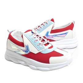 Deportivas blancas de mujer W-3112 blanco rojo multicolor 6