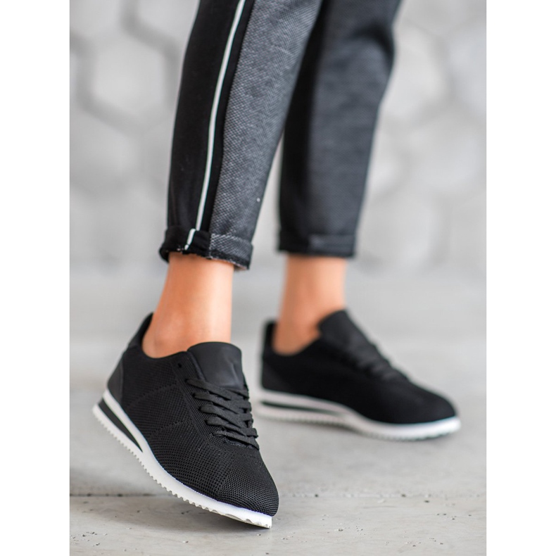 SHELOVET Zapatos atados en la plataforma negro 1