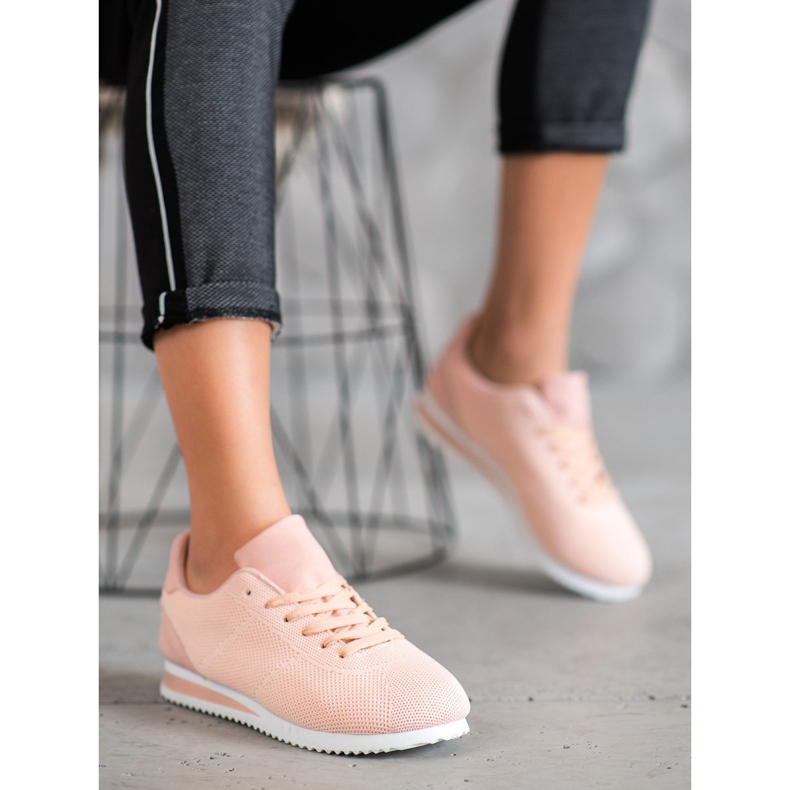 SHELOVET Zapatos atados en la plataforma naranja rosa 1