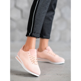 SHELOVET Zapatos atados en la plataforma naranja rosado 5