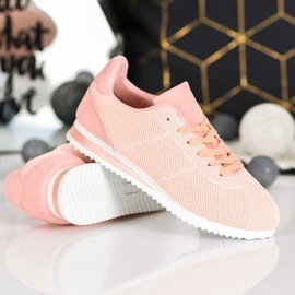SHELOVET Zapatos atados en la plataforma naranja rosado 3