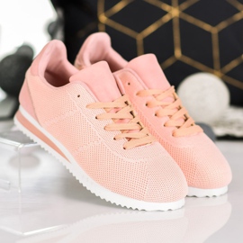 SHELOVET Zapatos atados en la plataforma naranja rosado 4