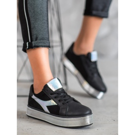 Ideal Shoes Zapatillas Con Efecto Holo negro amarillo 1