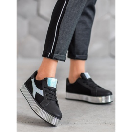 Ideal Shoes Zapatillas Con Efecto Holo negro amarillo 2