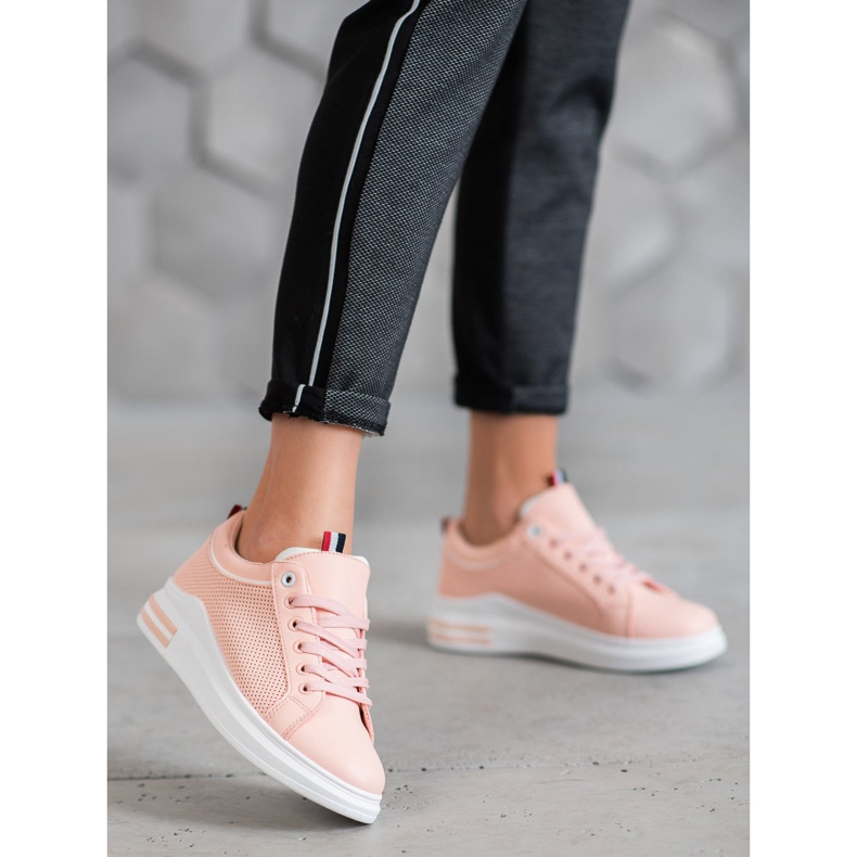 SHELOVET Zapatillas de deporte en polvo en la plataforma rosa 1