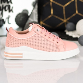 SHELOVET Zapatillas de deporte en polvo en la plataforma rosa 2