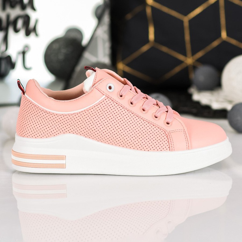 SHELOVET Zapatillas de deporte en polvo en la plataforma rosa 2