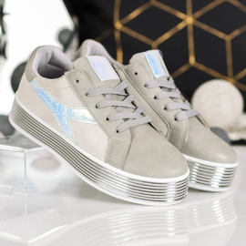 Ideal Shoes Zapatillas Con Efecto Holo gris 4