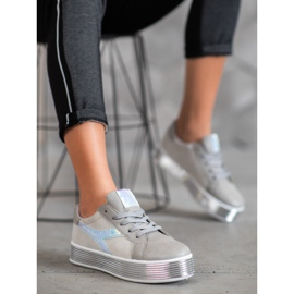 Ideal Shoes Zapatillas Con Efecto Holo gris 3