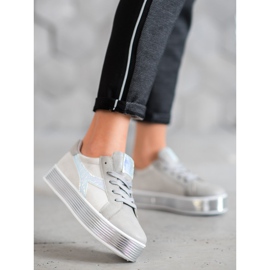 Ideal Shoes Zapatillas Con Efecto Holo gris 2