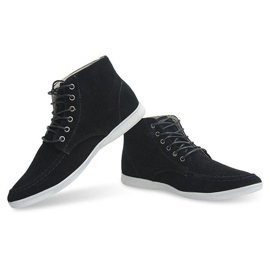 Zapatos Altos Ante Y035 Negro 5