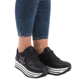 Zapatillas deportivas negras en la plataforma BM1916-5 negro 1