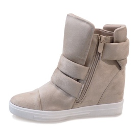 Zapatillas de cuña beige H6508-8 1