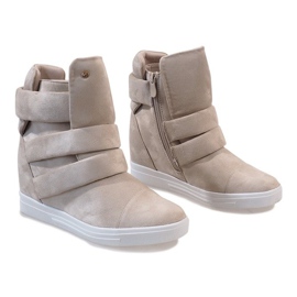Zapatillas de cuña beige H6508-8 4