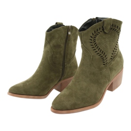 M.Daszyński Botas de vaquero casual para mujer Daszyński 1921, ante verde 3