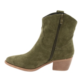 M.Daszyński Botas de vaquero casual para mujer Daszyński 1921, ante verde 2