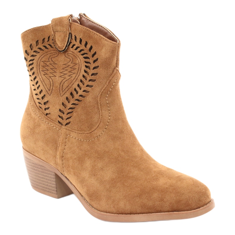 M.Daszyński Botas de vaquero casual para mujer Daszyński 1921, ante marrón 1