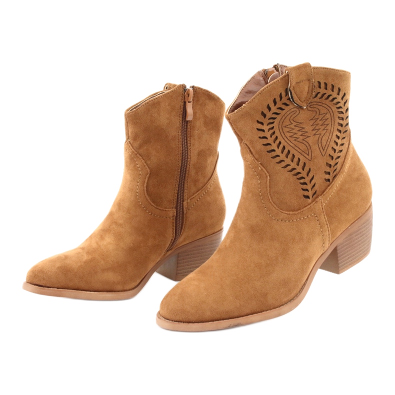 M.Daszyński Botas de vaquero casual para mujer Daszyński 1921, ante marrón 3