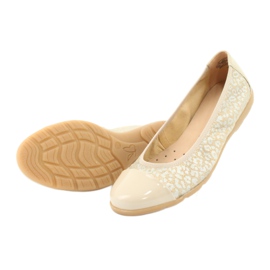 Caprice Cómodas bailarinas tipo encaje, piel 22152, beige 4