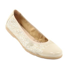 Caprice Cómodas bailarinas tipo encaje, piel 22152, beige 1