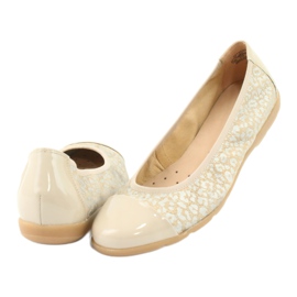 Caprice Cómodas bailarinas tipo encaje, piel 22152, beige 5