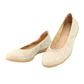 Caprice Cómodas bailarinas tipo encaje, piel 22152, beige 3