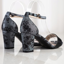 Goodin Sandalias con estilo con encaje negro 4