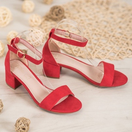 Evento Sandalias clásicas en tacones bajos rojo 3