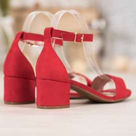 Evento Sandalias clásicas en tacones bajos rojo 4