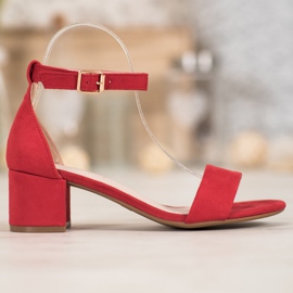 Evento Sandalias clásicas en tacones bajos rojo 5