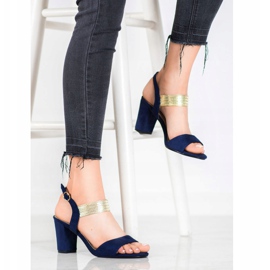 Filippo Sandalias con cinturón dorado azul amarillo 1