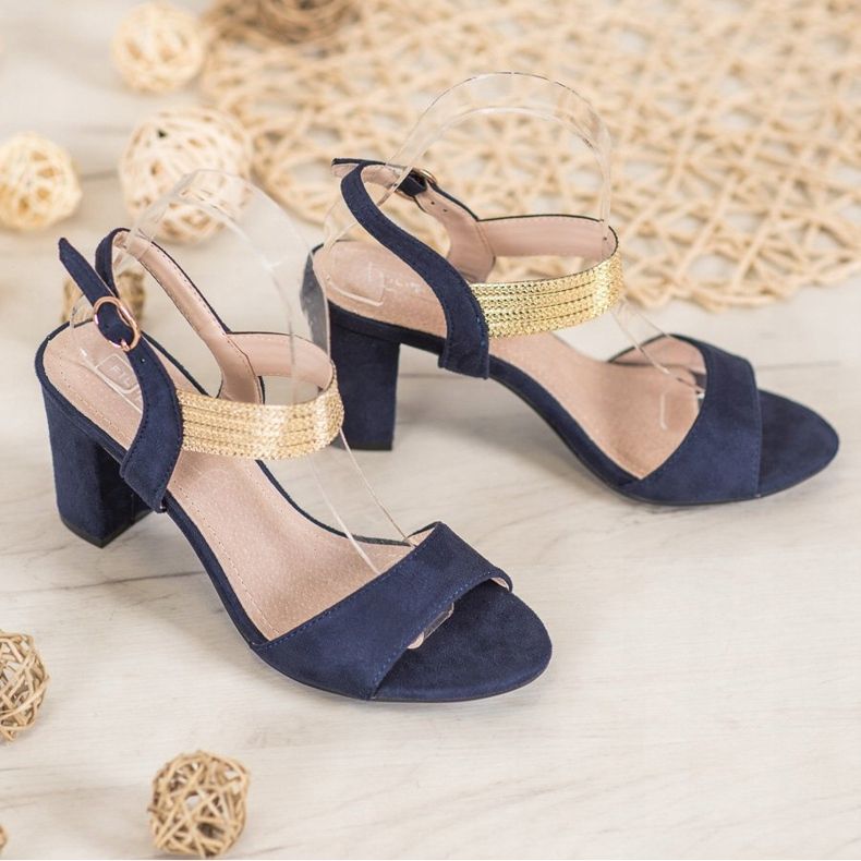 Filippo Sandalias con cinturón dorado azul amarillo 2