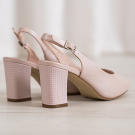 Elegantes sandalias abiertas Sergio Leone rosado 1