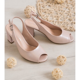 Elegantes sandalias abiertas Sergio Leone rosado 2