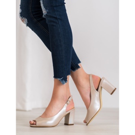 Sergio Leone Sandalias elegantes con punta abierta beige 6