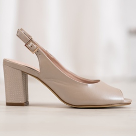 Sergio Leone Sandalias elegantes con punta abierta beige 2