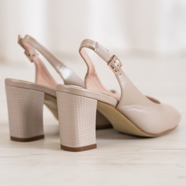 Sergio Leone Sandalias elegantes con punta abierta beige 3