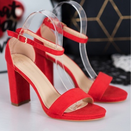 Goodin Sandalias de gamuza en una barra rojo 4