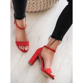 Goodin Sandalias de gamuza en una barra rojo 7