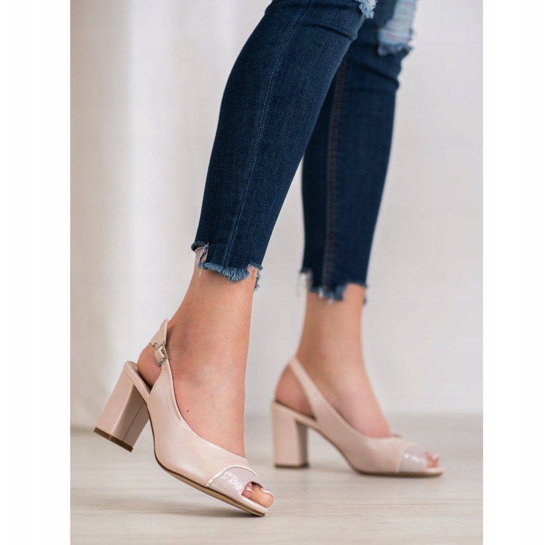 Sergio Leone Sandalias de punta abierta rosa 1